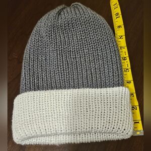 Gray Beanie with White Brim